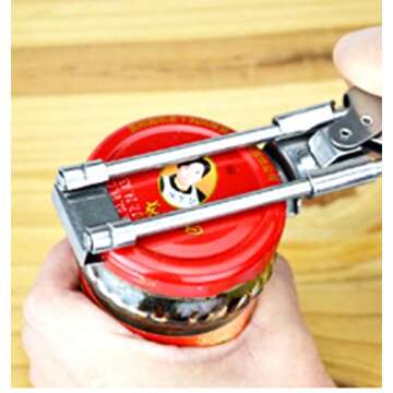 Jar Opener for Weak Hands, Adjustable Stainless Steel Can Opener, Jar Gripper Tight Lid Opener, Kitchen Gadgets, Easy Jar Opener for the Elderly and Children (A)