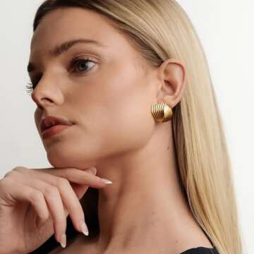 House Of Hunter Gold Twist Detail Statement Earrings