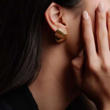 House Of Hunter Gold Twist Detail Statement Earrings
