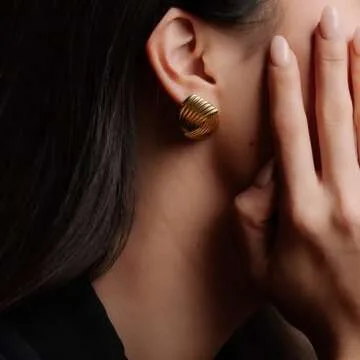 House Of Hunter Gold Twist Detail Statement Earrings