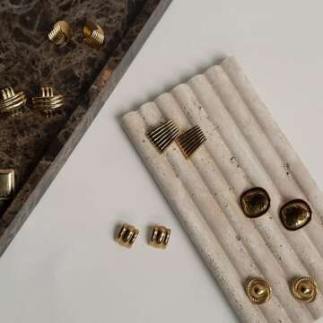 House Of Hunter Gold Twist Detail Statement Earrings