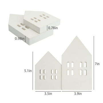 House Shaped Wooden Sign Block Decor for Farmhouse Style