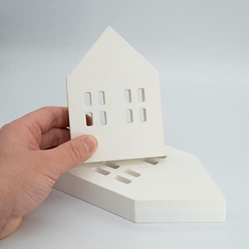 House Shaped Wooden Sign Block Decor for Farmhouse Style