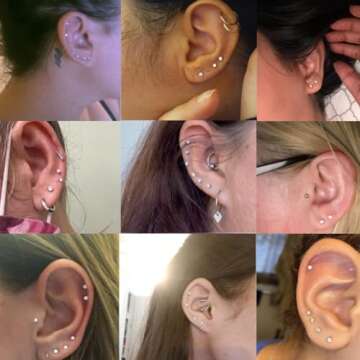 ORAZIO 6 Pairs Tiny 2mm Stainless Steel Stud Earrings For Mens Womens CZ Round Ball Cartilage Earrings Set,Silver Tone