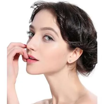 ORAZIO 6 Pairs Tiny 2mm Stainless Steel Stud Earrings For Mens Womens CZ Round Ball Cartilage Earrings Set,Silver Tone