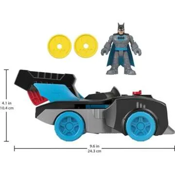 Fisher-Price Imaginext DC Super Friends Batman Toy Bat-Tech Batmobile Car & Light-Up Figure for Preschool Pretend Play Kids Ages 3+ Years