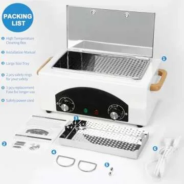 High Temperature Cleaning Box, Multi-Functional Nail Salon Cleaning Supplies 2L Hot Towel Cabinet with Stainless Tray, Dry Heat Box Spa Salon Equipment Barber Cleaning Machine With EPA Registered