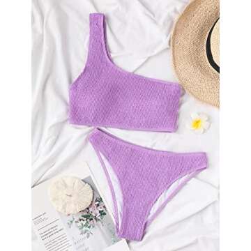 YIMISAN One Shoulder Bikini Set for Women - Purple