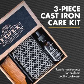 FINEX 3-Piece Cast Iron Care Kit for Lasting Performance