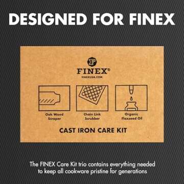 Premium FINEX 3-Piece Cast Iron Care Kit for Cooking