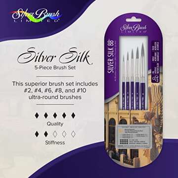 Silver Brush Limited 5-Piece Short Handle Paint Brushes