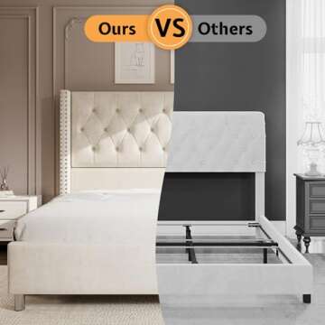 Jocisland Velvet King Bed Frame for Stylish Comfort