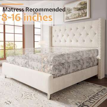 Jocisland Velvet King Bed Frame for Stylish Comfort