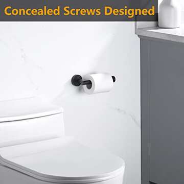 Nolimas Matte Black Toilet Paper Holder SUS304 Stainless Steel Half Open Round Wall Mount Rustfree B...