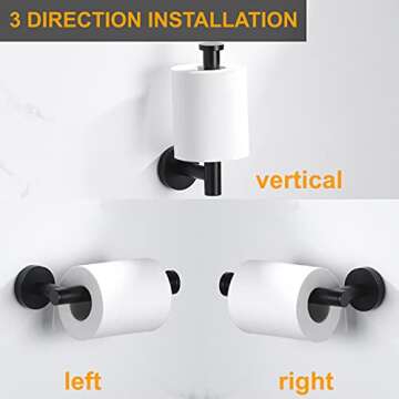 Nolimas Matte Black Rustproof Toilet Paper Holder - Stylish Durability