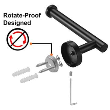 Nolimas Matte Black Rustproof Toilet Paper Holder - Stylish Durability