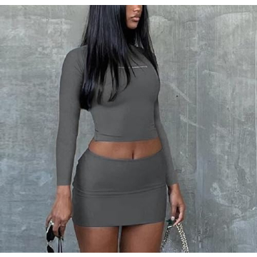 Sastianaen Women Bodycon Mini Skirt Set for Parties