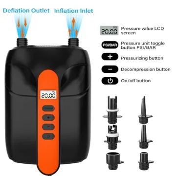 Chefic 20PSI Electric Paddle Board Pump - Fast Inflator/Deflator