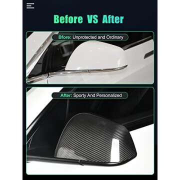 Upgrade Your Mirror Cover for Tesla Model Y (2017-2024) with Real 3K240G Carbon Fiber Side Mirror Co...