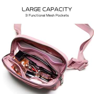 Belt Bag for Women Fanny Pack Crossbody Bags for Women Fashion Waist Packs with Adjustable Strap Gifts for Teen Girls Women Men (Pink)