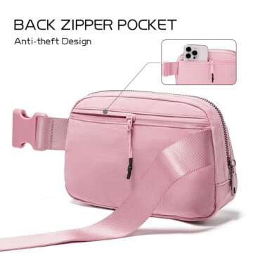 Belt Bag for Women Fanny Pack Crossbody Bags for Women Fashion Waist Packs with Adjustable Strap Gifts for Teen Girls Women Men (Pink)