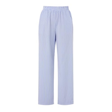 Y2K Striped Pajama Pants Women High Waist Wide Leg Lounge
