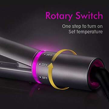 FURIDEN Hair Straightener, Flat Iron Hair Straightener, Hair Straightener and Curler 2 in 1, Flat Iron Curling Iron in One, Curling Straightening Iron Combo, Round Flat Iron