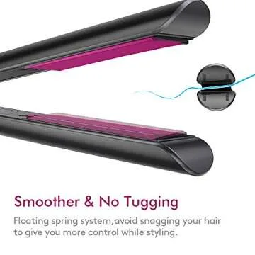 FURIDEN Hair Straightener, Flat Iron Hair Straightener, Hair Straightener and Curler 2 in 1, Flat Iron Curling Iron in One, Curling Straightening Iron Combo, Round Flat Iron