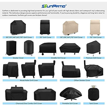 SunPatio Grill Cover 55 Inch Waterproof & UV Resistant