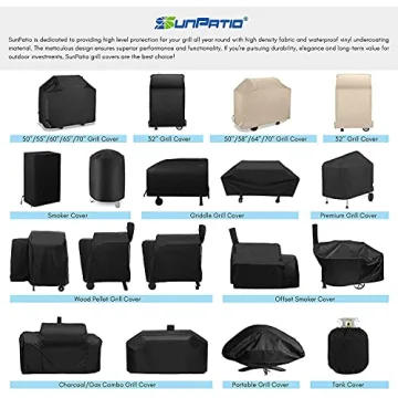 SunPatio Grill Cover 55 Inch Waterproof & UV Resistant