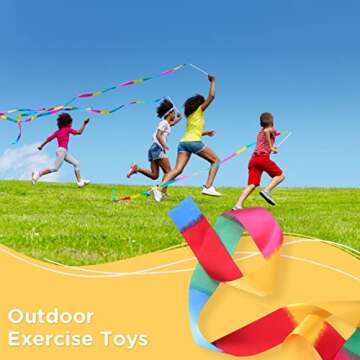 HiUnicorn 12PCS Rainbow Dance Wands Ribbon Streamers for Kids Gymnastics Rhythmic Dancing Twirling Sticks Silks Wands for Girls Circus Carnival Birthday Party Favors Rewards Gift