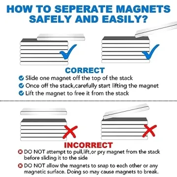 Neodymium Bar Magnets - 12 Pack with Adhesive