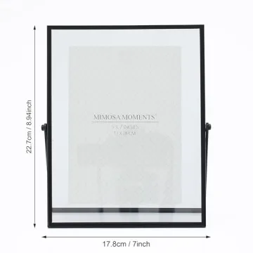 MIMOSA MOMENTS Black Metal Floating 5x7 Picture Frame
