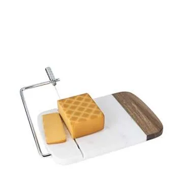 Twine Marble & Acacia Cheese Wire Slicer for Perfect Cuts
