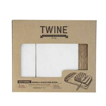 Twine Marble & Acacia Cheese Wire Slicer for Perfect Cuts