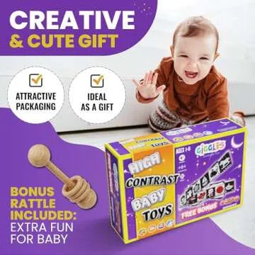 High Contrast Baby Toys 0-6 Months Soft Book & Teether