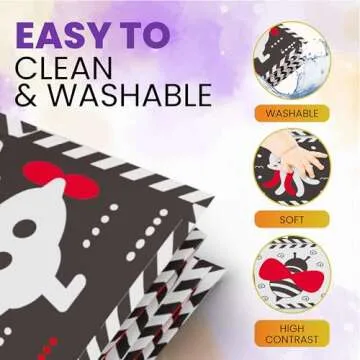 High Contrast Baby Toys 0-6 Months Soft Book & Teether