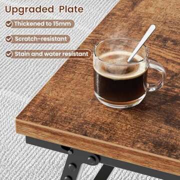 ALLSTAND Folding Coffee Table, Leg Latches Portable Sturdy Floor Table Desk for Sitting on The Floor, No Assembly Low Coffee Table for Living Room, Home, Office, Rustic Brown, 41.34L×21.65W×15.75H