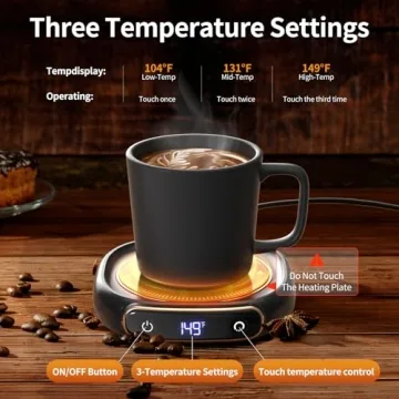Lerat Coffee Warmer & Mug Set - 3 Temp Settings