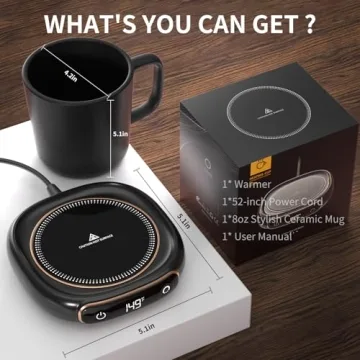 Lerat Coffee Warmer & Mug Set - 3 Temp Settings