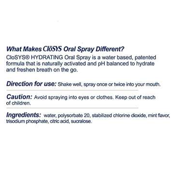 CloSYS Oral Breath Spray, 0.31 Ounce (3 Count), Mint, Sugar Free, pH Balanced, Fights Bad Breath