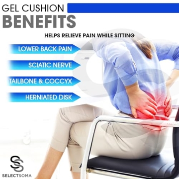 SelectSoma Large Gel Cushion for Pain Relief and Comfort