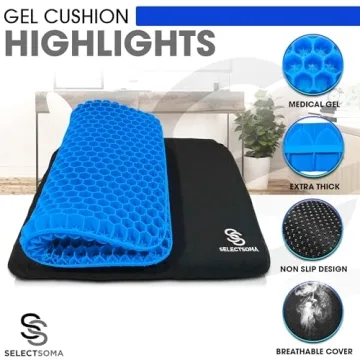 SelectSoma Large Gel Cushion for Pain Relief and Comfort