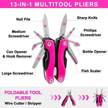 GETLMUL Pink Car Emergency Kit for Roadside Safety Essentials