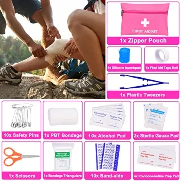 GETLMUL Pink Car Emergency Kit for Roadside Safety Essentials