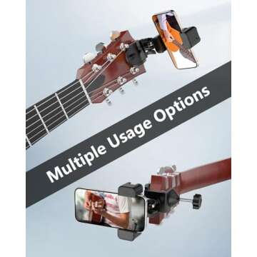 Guitar Head Phone Holder Mount for Easy Video Recording