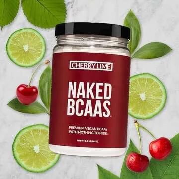 Cherry Lime Naked BCAAs Amino Acids Powder, 100% Pure 2:1:1 Formula, Vegan Branched Chain Amino Acids, Instantized All Natural BCAA Powder Supplement - 501 Grams, 34 Servings