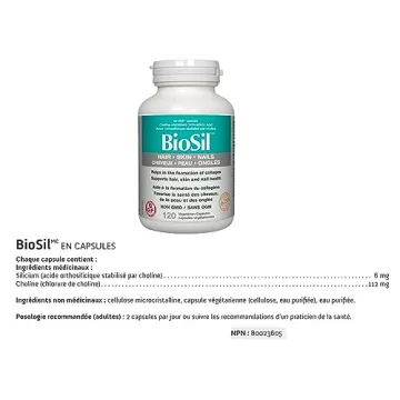 BioSil by Natural Factors, Hair, Skin, Nails, Supports Healthy Growth and Strength, Vegan Collagen, Elastin and Keratin Generator, 120 Capsules