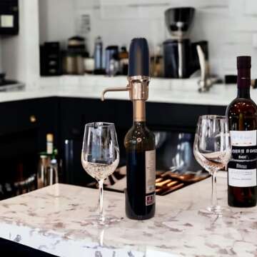 Sip & Shimmer Electric Wine Aerator, Modern Aerator, Electric Wine Dispenser, Black & Gold Wine Pourer, Automatic Wine Pump, Re-chargeable, Wine Gift, Christmas Gift for Her, Dad Christmas