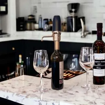 Sip & Shimmer Electric Wine Aerator, Modern Aerator, Electric Wine Dispenser, Black & Gold Wine Pourer, Automatic Wine Pump, Re-chargeable, Wine Gift, Christmas Gift for Her, Dad Christmas